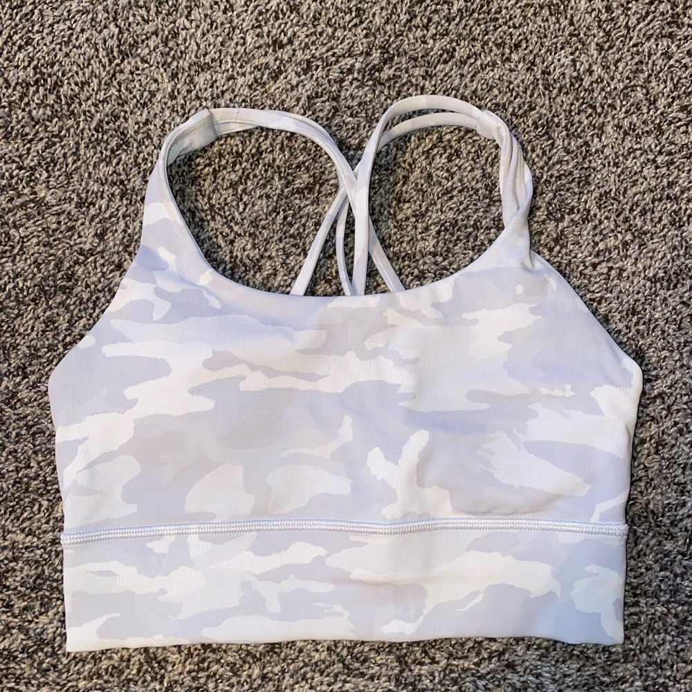 Longline energy bra- white/grey camo//size 6